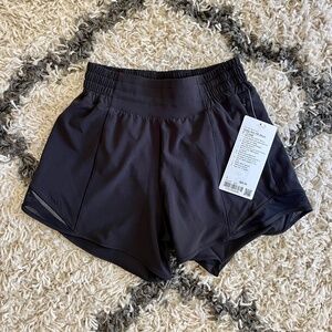 NWT HR Black Lulu Lemon Hotty Hot Shorts